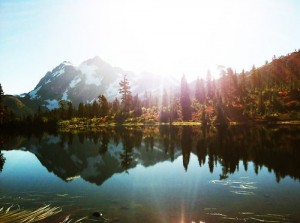 Sunrise over clear lagoon-1